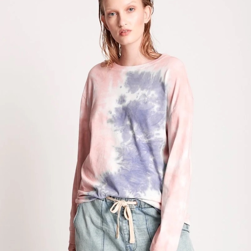 One Teaspoon lilac top tie dye Jersey long sleeve top size XS new